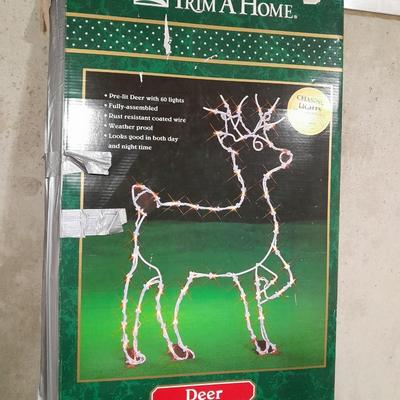 Indoor Outdoor Light up reindeer,4.5' Doulas Fir faux Christmas tree and Tree skirt