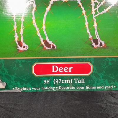 Indoor Outdoor Light up reindeer,4.5' Doulas Fir faux Christmas tree and Tree skirt