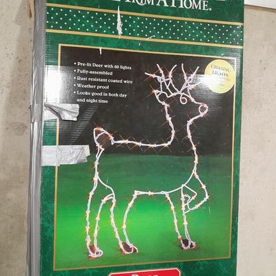 Indoor Outdoor Light up reindeer,4.5' Doulas Fir faux Christmas tree and Tree skirt