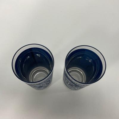 -259- GLASSWARE | Currier & Ives Old Mill Dark Blue | Drinking Glasses