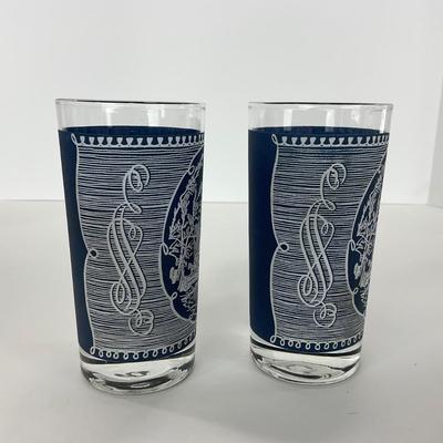 -259- GLASSWARE | Currier & Ives Old Mill Dark Blue | Drinking Glasses