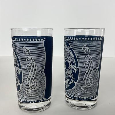 -259- GLASSWARE | Currier & Ives Old Mill Dark Blue | Drinking Glasses