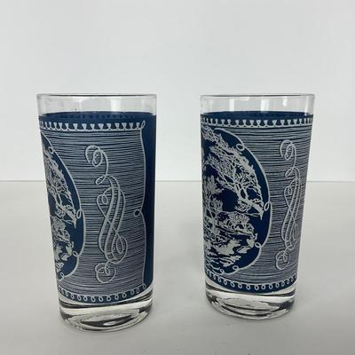 -259- GLASSWARE | Currier & Ives Old Mill Dark Blue | Drinking Glasses