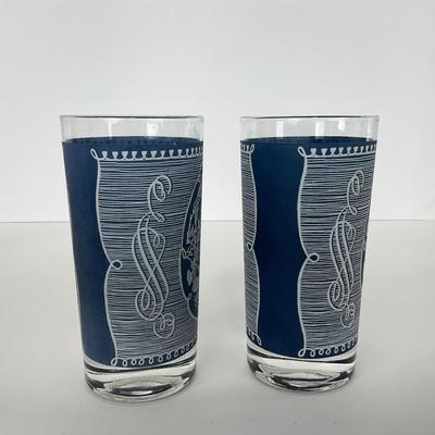 -259- GLASSWARE | Currier & Ives Old Mill Dark Blue | Drinking Glasses