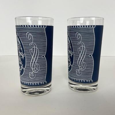 -259- GLASSWARE | Currier & Ives Old Mill Dark Blue | Drinking Glasses