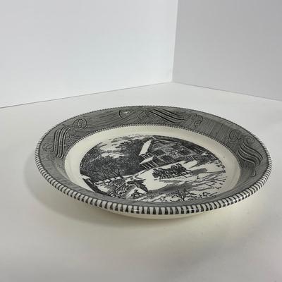-261- GLASSWARE | Royal China Currier & Ives | Large Serving Plate