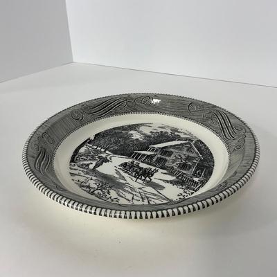 -261- GLASSWARE | Royal China Currier & Ives | Large Serving Plate