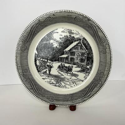 -261- GLASSWARE | Royal China Currier & Ives | Large Serving Plate