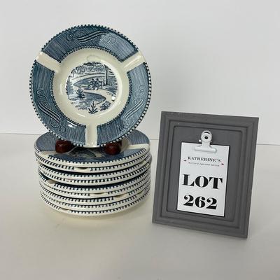 -262- GLASSWARE | Currier & Ives | Ashtrays
