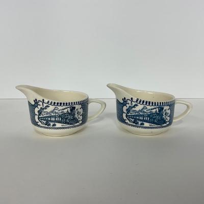 -266- GLASSWARE | Currier & Ives | Creamers