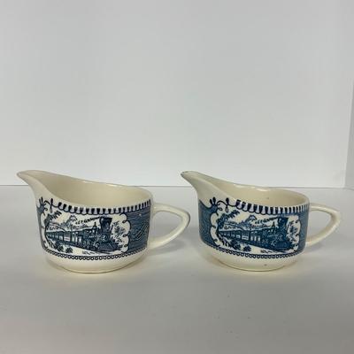 -266- GLASSWARE | Currier & Ives | Creamers