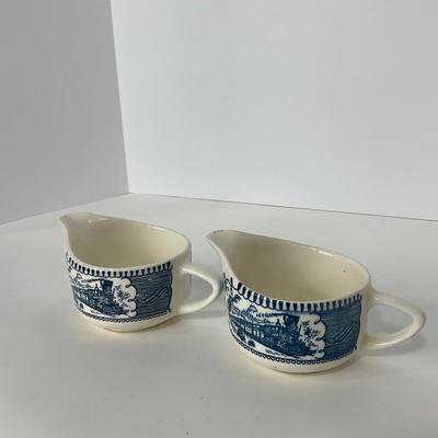 -266- GLASSWARE | Currier & Ives | Creamers