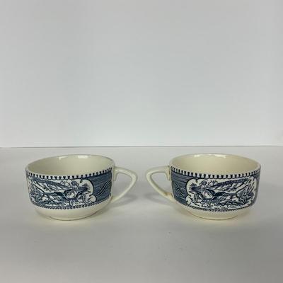 -267- GLASSWARE | Currier & Ives | Cups & Saucers