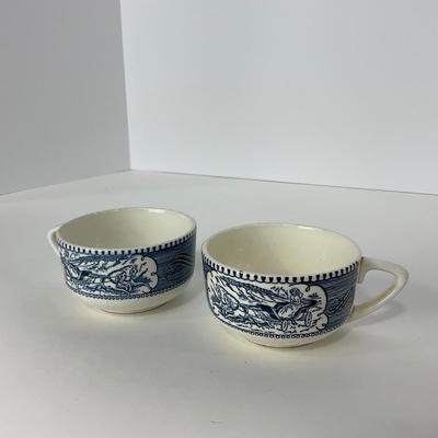 -267- GLASSWARE | Currier & Ives | Cups & Saucers