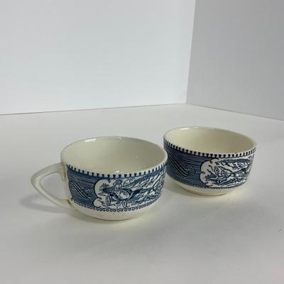-267- GLASSWARE | Currier & Ives | Cups & Saucers