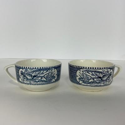 -267- GLASSWARE | Currier & Ives | Cups & Saucers