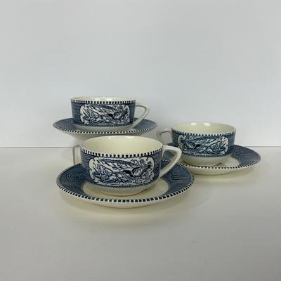 -267- GLASSWARE | Currier & Ives | Cups & Saucers