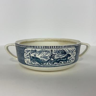 -268- GLASSWARE | Currier & Ives | Covered Casserole Dish