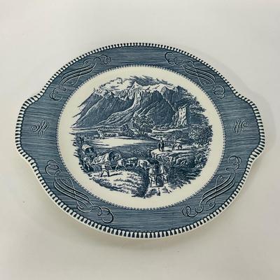 -269- GLASSWARE | Currier & Ives Two Handled Platters