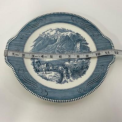 -269- GLASSWARE | Currier & Ives Two Handled Platters