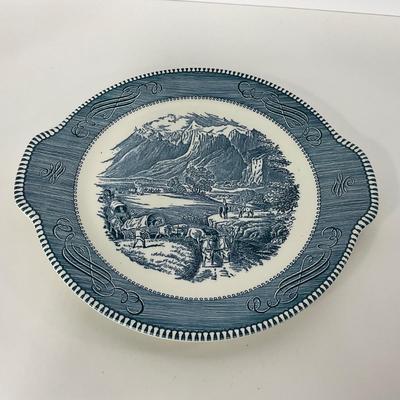 -269- GLASSWARE | Currier & Ives Two Handled Platters