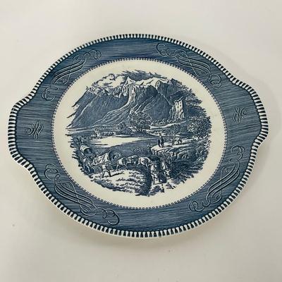 -269- GLASSWARE | Currier & Ives Two Handled Platters