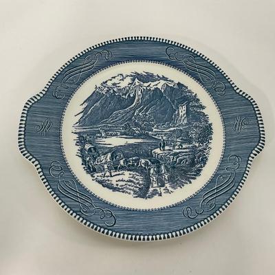-269- GLASSWARE | Currier & Ives Two Handled Platters