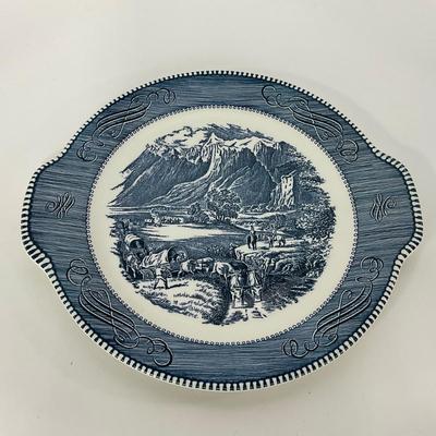-269- GLASSWARE | Currier & Ives Two Handled Platters