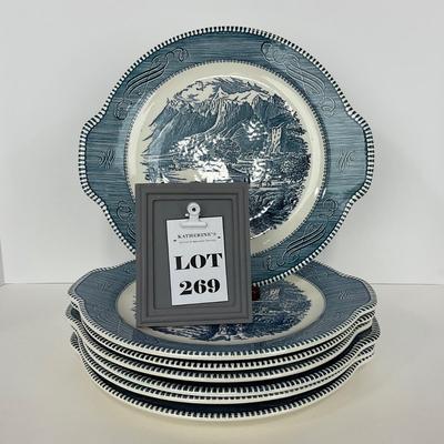 -269- GLASSWARE | Currier & Ives Two Handled Platters