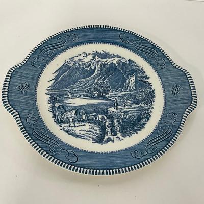-269- GLASSWARE | Currier & Ives Two Handled Platters