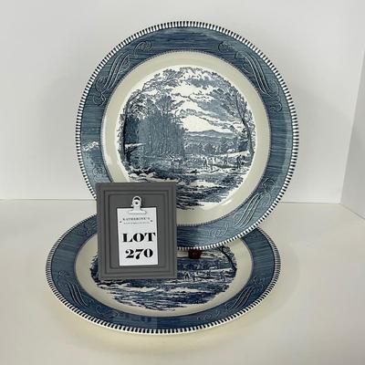 -270- GLASSWARE | Currier & Ives Large Round Platter