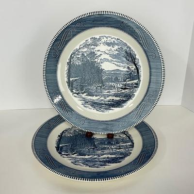 -270- GLASSWARE | Currier & Ives Large Round Platter