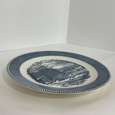 -270- GLASSWARE | Currier & Ives Large Round Platter