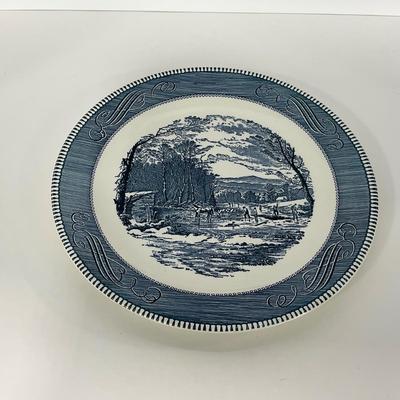 -270- GLASSWARE | Currier & Ives Large Round Platter