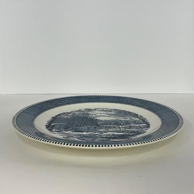 -270- GLASSWARE | Currier & Ives Large Round Platter