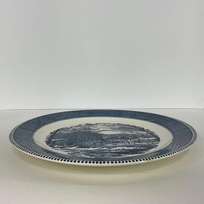 -270- GLASSWARE | Currier & Ives Large Round Platter