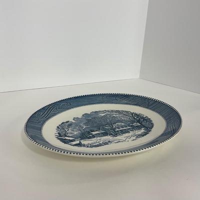 -271- GLASSWARE | Currier & Ives Long Large Platters