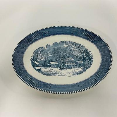 -271- GLASSWARE | Currier & Ives Long Large Platters