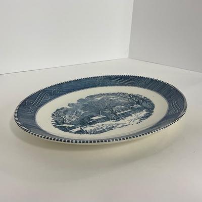 -271- GLASSWARE | Currier & Ives Long Large Platters