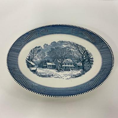 -271- GLASSWARE | Currier & Ives Long Large Platters