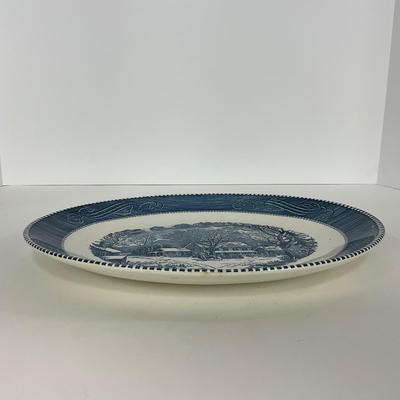 -271- GLASSWARE | Currier & Ives Long Large Platters