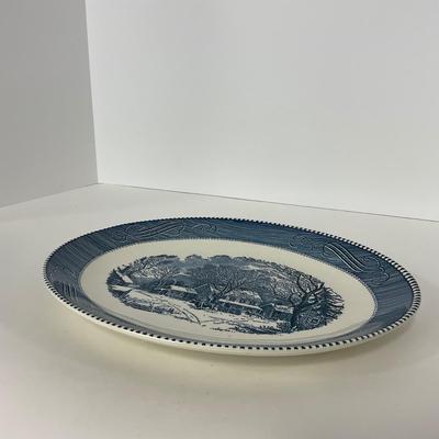 -271- GLASSWARE | Currier & Ives Long Large Platters