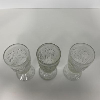 -272- GLASSWARE | Iris & Herringbone Jeanette Glass Co. | Pitcher, Tumbler, & Cordial