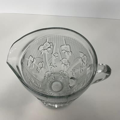 -272- GLASSWARE | Iris & Herringbone Jeanette Glass Co. | Pitcher, Tumbler, & Cordial