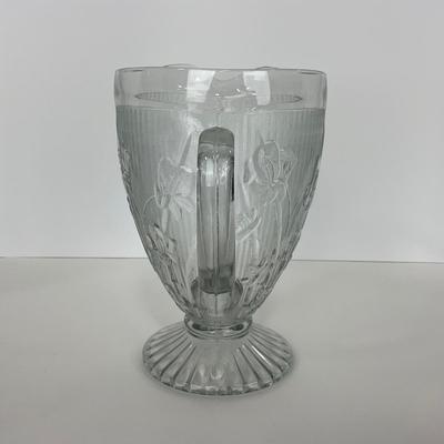 -272- GLASSWARE | Iris & Herringbone Jeanette Glass Co. | Pitcher, Tumbler, & Cordial