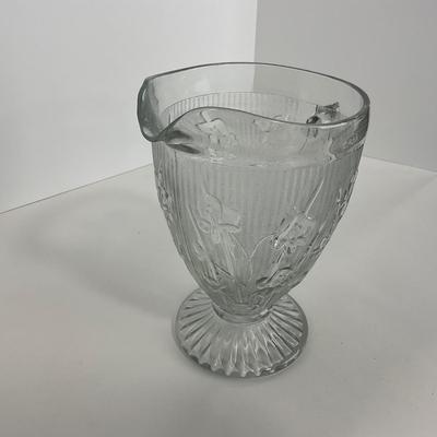 -272- GLASSWARE | Iris & Herringbone Jeanette Glass Co. | Pitcher, Tumbler, & Cordial