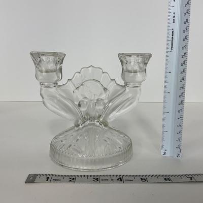 -273- GLASSWARE | Iris & Herringbone Jeanette Glass Co. | Candlesticks
