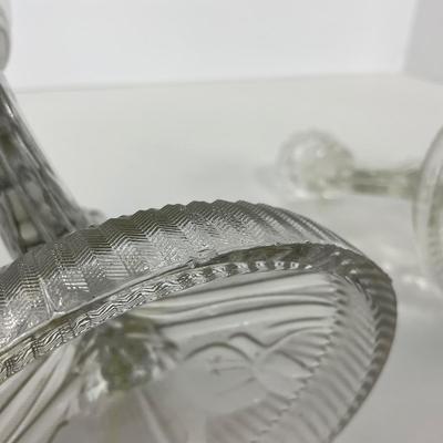 -273- GLASSWARE | Iris & Herringbone Jeanette Glass Co. | Candlesticks