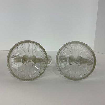 -273- GLASSWARE | Iris & Herringbone Jeanette Glass Co. | Candlesticks