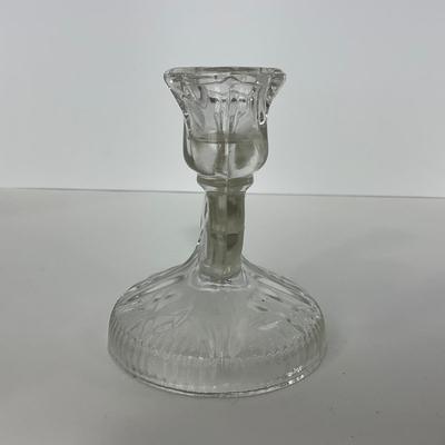 -273- GLASSWARE | Iris & Herringbone Jeanette Glass Co. | Candlesticks